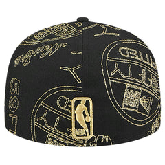 Miami Heat 59FIFTY Day Allover Print Stencil Fitted Hat - Black | New Era sale