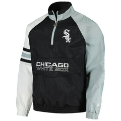 Chicago White Sox Starter Elite Raglan Half-Zip Jacket - Black/White