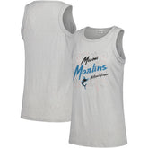 Miami Marlins Soft as a Grape Women's Gauze High Neck Tank Top - Gray