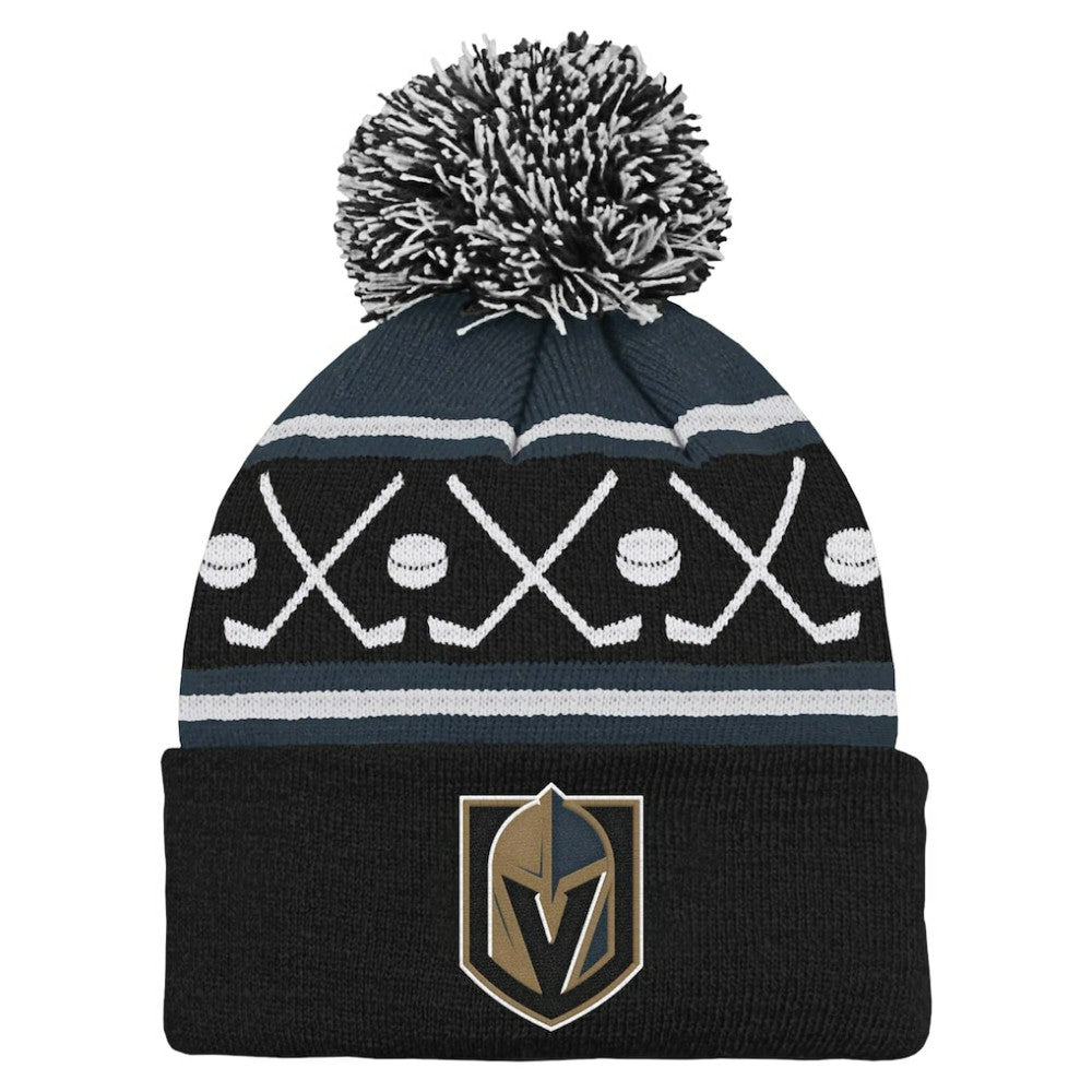 Vegas Golden Knights Preschool Faceoff Cuffed Knit Hat with Pom