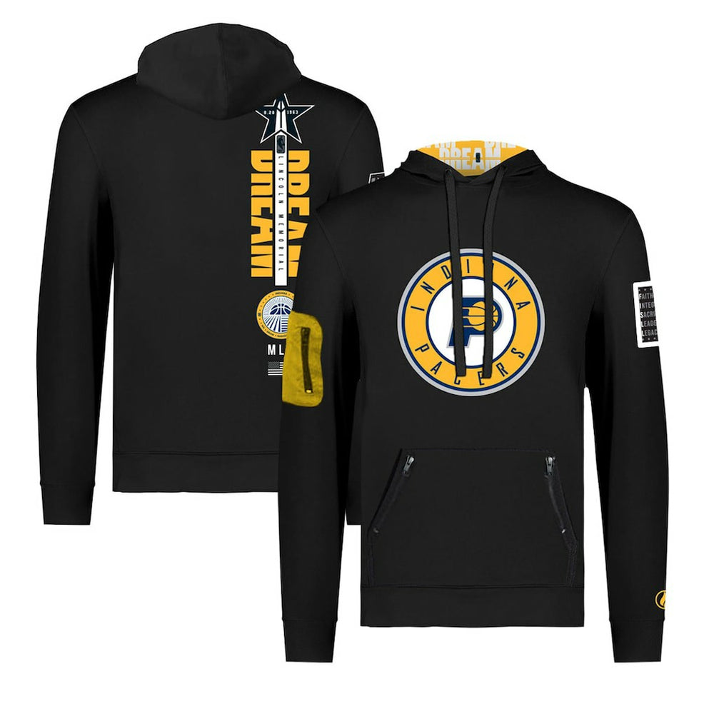 Indiana Pacers FISLL x Black History Collection Unisex Pullover Hoodie - Black for sale