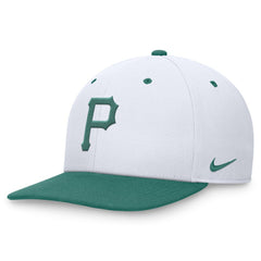 Pittsburgh Pirates Bicoastal Two-Tone Pro Performance Snapback Hat - White/Green | Nike