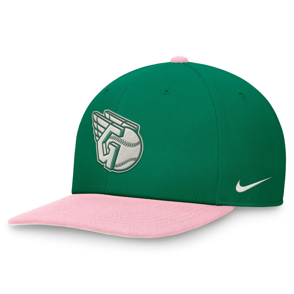Cleveland Guardians Malachite Pro Performance Snapback Hat - Green/Pink | Nike