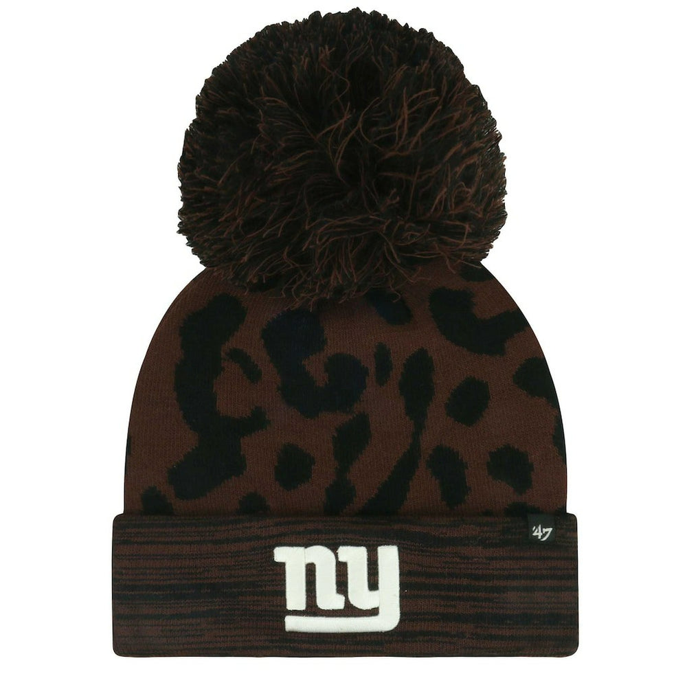 NFL New York Giants '47 Women's Cacao Cuffed Knit Hat with Pom
