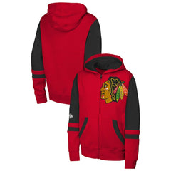 Chicago Blackhawks Youth Face Off Full-Zip Hoodie