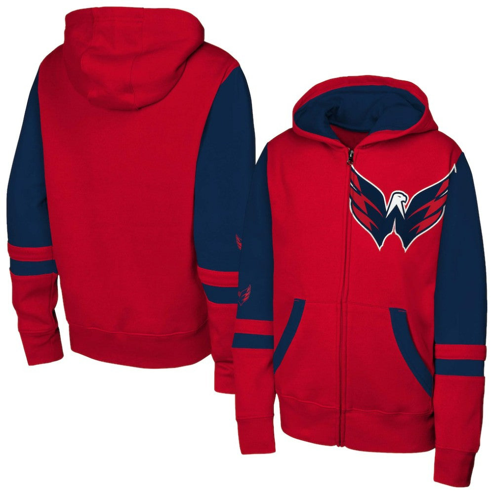 Washington Capitals Youth Face Off Full-Zip Hoodie