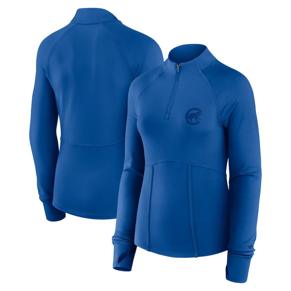 Chicago Cubs Women's Elements Raglan Tri-Blend Quarter-Zip Top - Royal