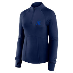 New York Yankees Women's Elements Raglan Tri-Blend Quarter-Zip Top - Navy