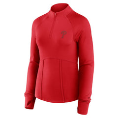Philadelphia Phillies Women's Elements Raglan Tri-Blend Quarter-Zip Top - Red