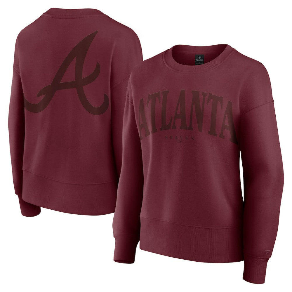Atlanta Braves Women's Elements Flow Pullover Sweatshirt - Burgundy