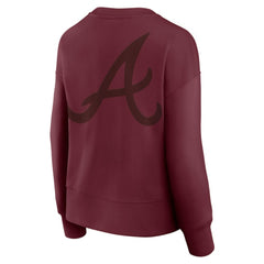 Atlanta Braves Women's Elements Flow Pullover Sweatshirt - Burgundy