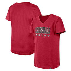 NFL Arizona Cardinals Girls Youth Flip Sequin V-Neck T-Shirt