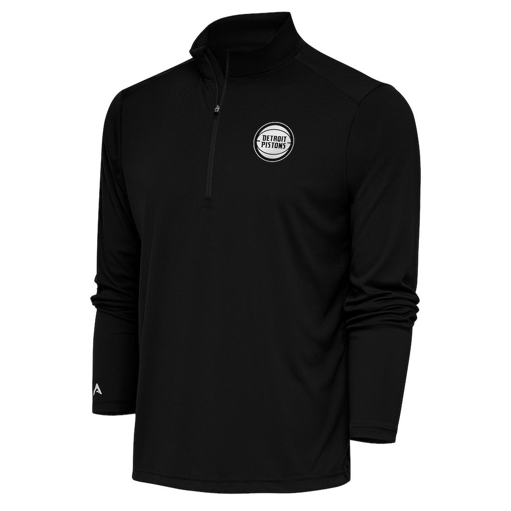 Detroit Pistons Antigua Metallic Logo Tribute Quarter-Zip Pullover sale - Black discount