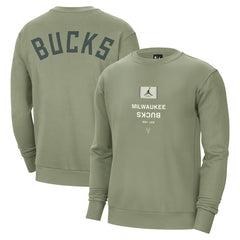 Milwaukee Bucks Jordan Brand Courtside Statement Edition Heavyweight Pullover Sweatshirt - Green sale