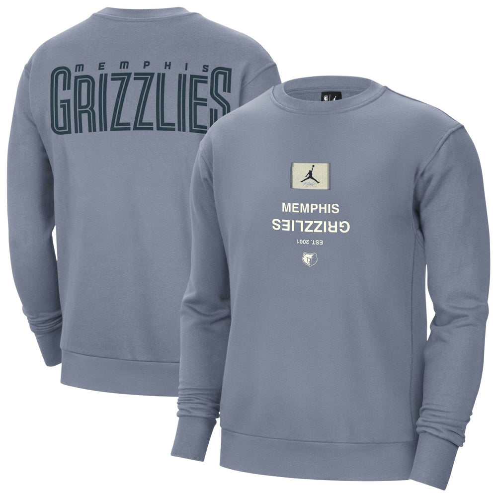 Memphis Grizzlies Jordan Brand Courtside Statement Edition Heavyweight Pullover Sweatshirt - Blue sale
