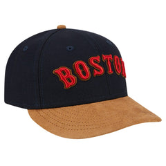 Boston Red Sox Team Suede Visor Low Profile 59FIFTY Fitted Hat - Navy | New Era