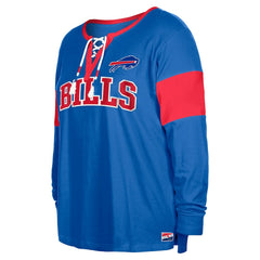 NFL Buffalo Bills Women's Plus Size Lace-Up Notch Neck Long Sleeve T-Shirt