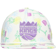 Sacramento Kings Palm Trees and Waves Golfer Adjustable Hat - White | New Era cheap