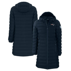 NFL New England Patriots Cutter & Buck Women's Mission Ridge Repreve Eco Insulated Long Full-Zip Puffer Jacket