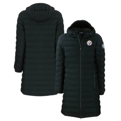 NFL Pittsburgh Steelers Cutter & Buck Women's Mission Ridge Repreve Eco Insulated Long Full-Zip Puffer Jacket