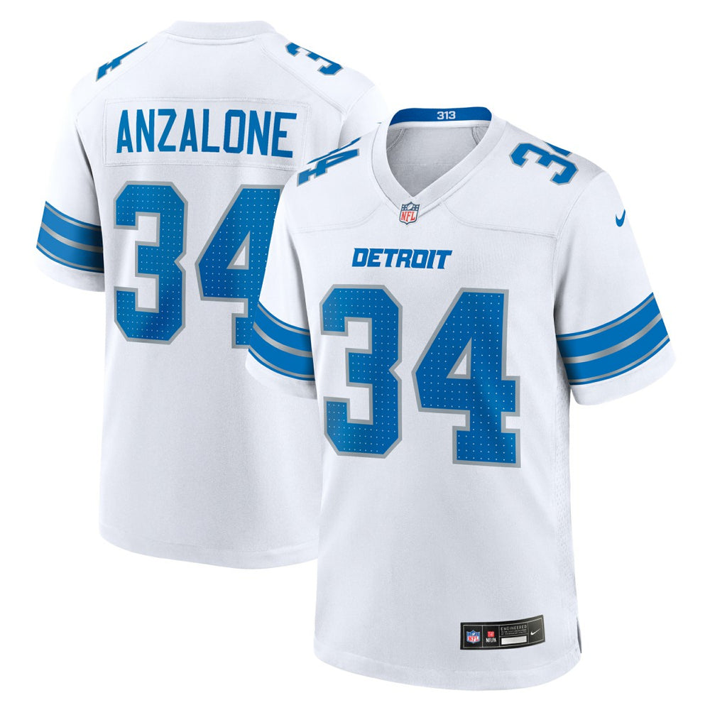 NFL Detroit Lions Alex Anzalone White Game Jersey
