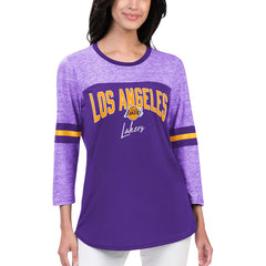Los Angeles Lakers G-III 4Her by Carl Banks Women's Play the Game 3/4-Sleeve T-Shirt - Purple cheap