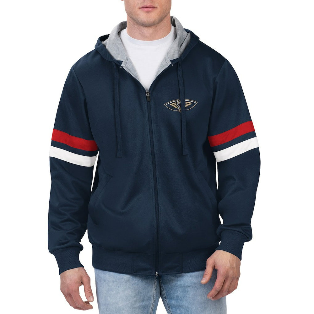 New Orleans Pelicans G-III Sports by Carl Banks Contender Full-Zip Hoodie Jacket - Navy discount