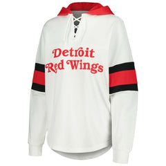 Detroit Red Wings G-III 4Her by Carl Banks Women's Goal Zone Long Sleeve Lace-Up Hoodie T-Shirt
