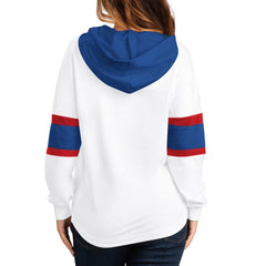 New York Rangers G-III 4Her by Carl Banks Women's Goal Zone Long Sleeve Lace-Up Hoodie T-Shirt