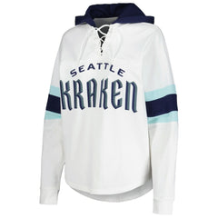 Seattle Kraken G-III 4Her by Carl Banks Women's Goal Zone Long Sleeve Lace-Up Hoodie T-Shirt