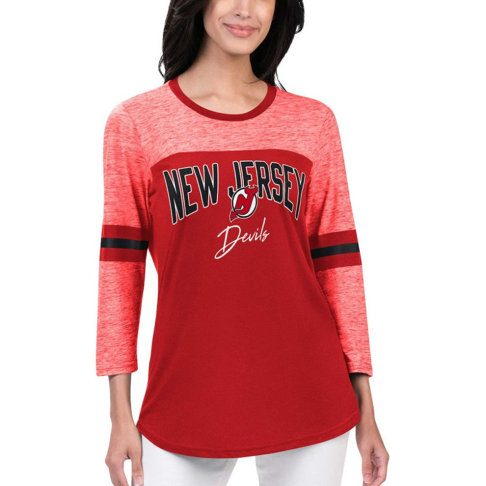New Jersey Devils G-III 4Her by Carl Banks Women's Play The Game 3/4-Sleeve T-Shirt