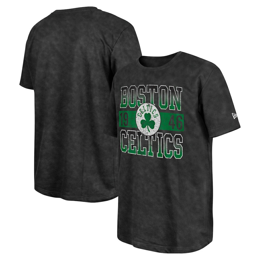Boston Celtics Enzyme Washed Oversized T-Shirt - Black | New Era on sale