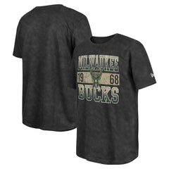 Milwaukee Bucks Enzyme Washed Oversized T-Shirt - Black | New Era outlet