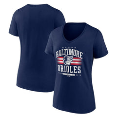 Baltimore Orioles Women's Americana Team V-Neck T-Shirt - Navy