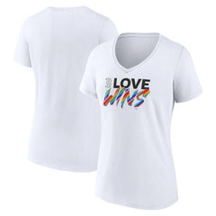 Boston Red Sox Women's Love Wins V-Neck T-Shirt - White