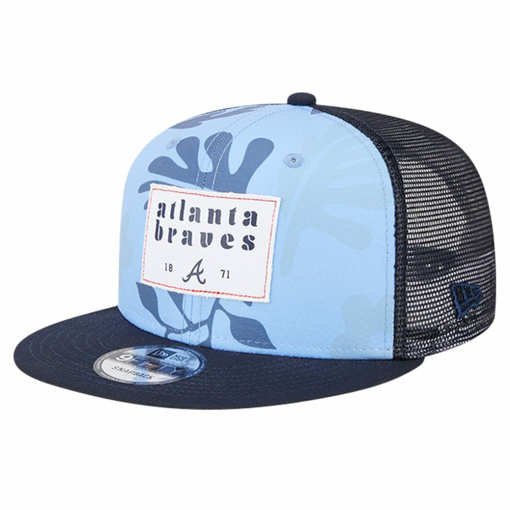 Atlanta Braves Bikini Bottom Trucker 9FIFTY Snapback Hat - Navy | New Era