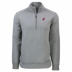Cleveland Guardians Cutter & Buck Cooperstown Collection Roam Eco Recycled Quarter-Zip Pullover - Gray