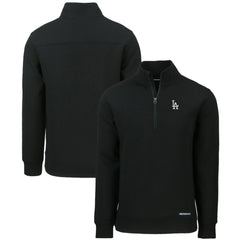 Los Angeles Dodgers Cutter & Buck Roam Eco Recycled Quarter-Zip Pullover - Black