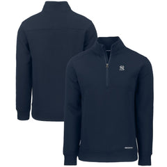 New York Yankees Cutter & Buck Roam Eco Recycled Quarter-Zip Pullover - Navy