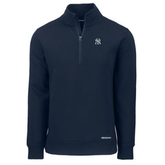 New York Yankees Cutter & Buck Roam Eco Recycled Quarter-Zip Pullover - Navy
