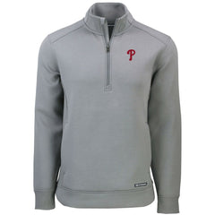 Philadelphia Phillies Cutter & Buck Roam Eco Recycled Quarter-Zip Pullover - Gray