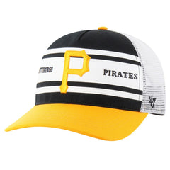 Pittsburgh Pirates Gridiron Super Stripe Relaxed Trucker Hitch Adjustable Hat - Black | 47 brand