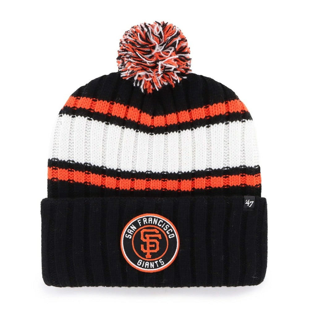 San Francisco Giants Plateau Cuffed Knit Hat with Pom - Black | 47 brand