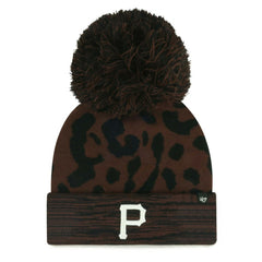 Pittsburgh Pirates Women's Rosette Cuffed Knit Hat with Pom - Brown | 47 brand