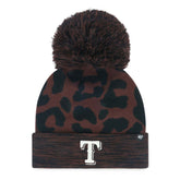 Texas Rangers Women's Rosette Cuffed Knit Hat with Pom - Brown | 47 brand