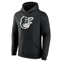 Baltimore Orioles Monochrome Personalized Name & Number Pullover Hoodie - Black
