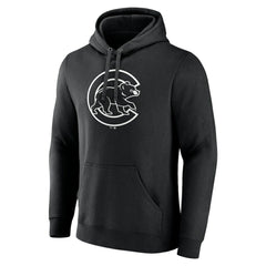 Chicago Cubs Monochrome Personalized Name & Number Pullover Hoodie - Black