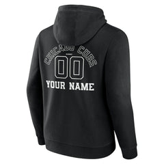 Chicago Cubs Monochrome Personalized Name & Number Pullover Hoodie - Black
