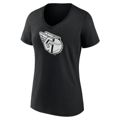 Cleveland Guardians Women's Monochrome Personalized Name & Number V-Neck T-Shirt - Black