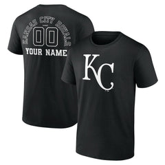 Kansas City Royals Monochrome Personalized Name & Number T-Shirt - Black